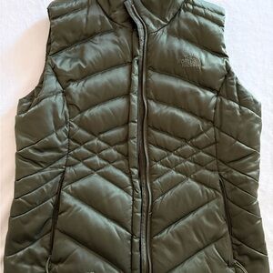 The North Face Olive Green Puffer Vest